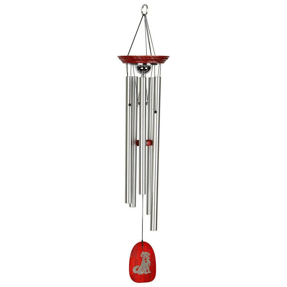 WOODSTOCK CHIMES Signature Woodstock Pet Memorial Chime, 24 in. Dog Silver Wind Chime RMDOG - Image 2
