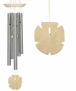 WOODSTOCK CHIMES Signature Collection, Woodstock Seashore Chime, Sand Dollar 24 in. Silver Wind Chime SSA