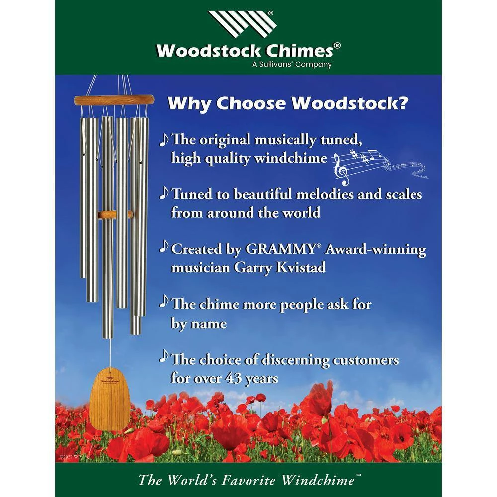 WOODSTOCK CHIMES Signature Collection, Woodstock Temple Bells, Trio, 24 in. Copper Wind Bell - Image 4