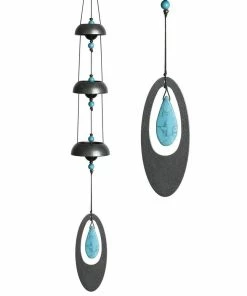 WOODSTOCK CHIMES Signature Collection, Woodstock Temple Bells, Turquoise, 25 in. Wind Bell