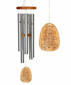 WOODSTOCK CHIMES Signature Collection, Woodstock Reflections, The Lord's Prayer 22 in. Silver Wind Chime WRLP