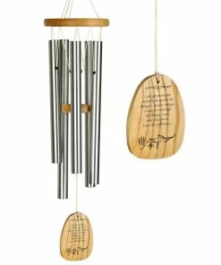 WOODSTOCK CHIMES Signature Collection, Woodstock Reflections, Serenity Prayer 22 in. Silver Wind Chime WRSP